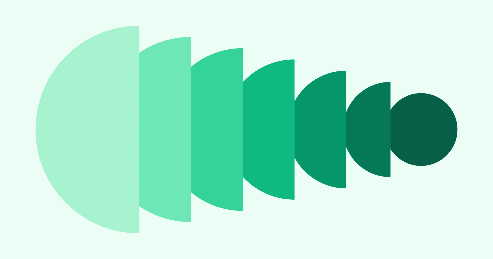 Abstract design of green half circles