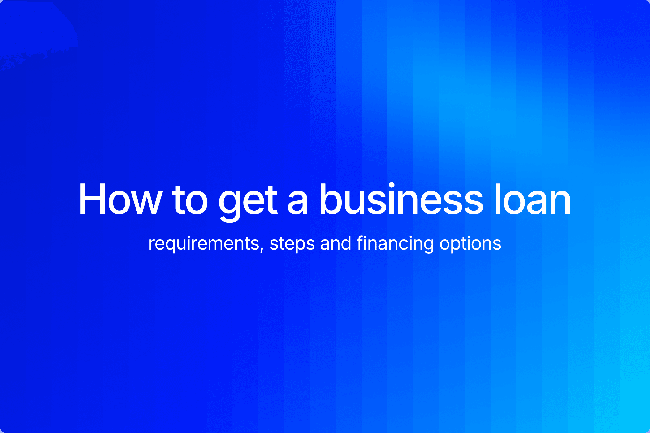 How to get a business loan: requirements, steps and options